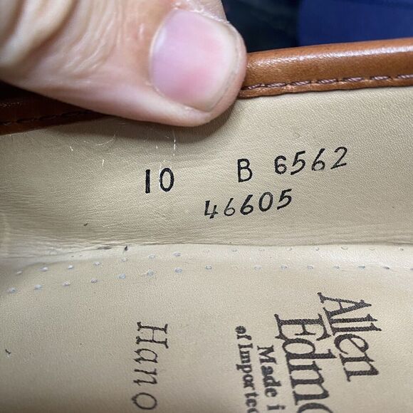 Allen Edmonds Hanover Brown Leather Moc Toe Penny Loafer Dress Shoe Mens US 10 B - Picture 7 of 12